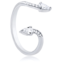 Silver Open Ring with CZ