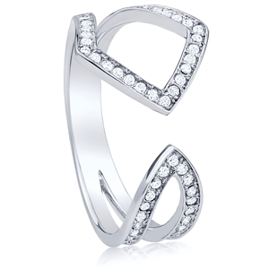 Silver Open Ring With CZ