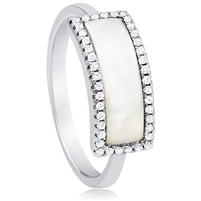 Silver Ring With Mother Of Pearl and CZ