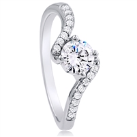 Silver Heart Ring with CZ