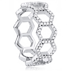 Silver Ring With Micro Set CZ