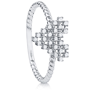 Silver Heart Ring with CZ