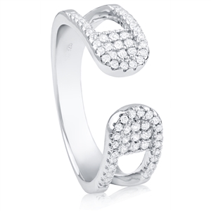 Silver Open Ring with CZ