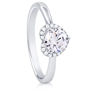 Silver Heart Ring with CZ