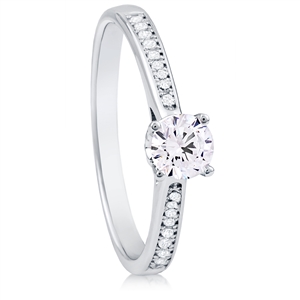 Silver Solitaire Ring with CZ