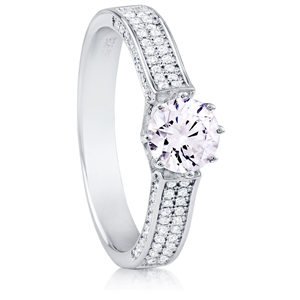 Silver Solitaire Ring with CZ