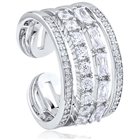 Silver Open Ring with CZ