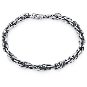 Stainless Steel Twist Figaro Curb Bracelet