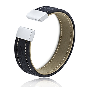 Stainless Steel Leather Bracelet