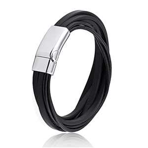 Stainless Steel Leather Bracelet