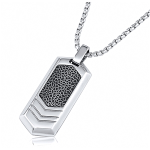 Stainless Steel Pendant With 24 Inches Rolo Chain