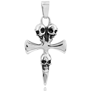 Stainless Steel Pendant Skull Cross