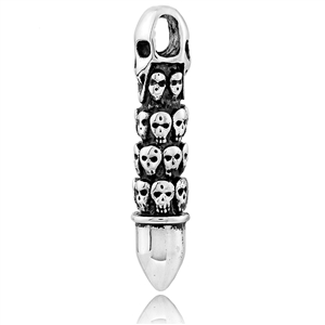 Stainless Steel Pendant Skull Bullet