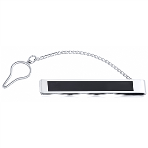 Stainless Steel Tie Bar With Black Enamel