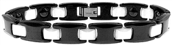 Tungsten & Ceramic Bracelet with Magnets on backside