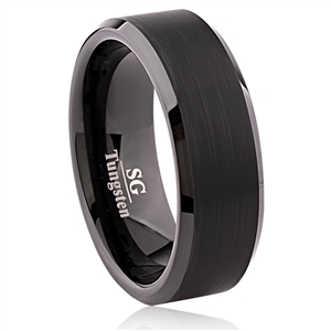 Tungsten Carbide Ring with Black IP Plating