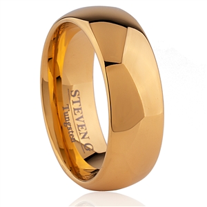 Tungsten Ring- 8mm, Gold Plated, High Polished
