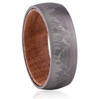 Mountain Design Tungsten Ring with Whiskey Barrel Interior - 8mm Width