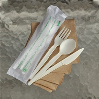 StalkMarket Compostable 6.5" Knife/Fork/Spoon Set