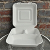 EcoSource Compostable Bagasse Clamshell 9" x 9" x 3" (3 compartment)