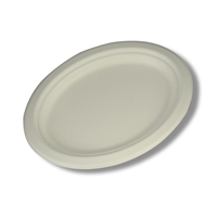 StalkMarket Compostable Bagasse 10" x7.5" Oval Plate