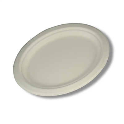 StalkMarket Compostable Bagasse 10" x7.5" Oval Plate