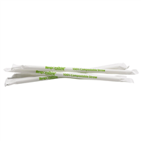 StalkMarket Compostable Clear PLA Straw (Individually Wrapped)