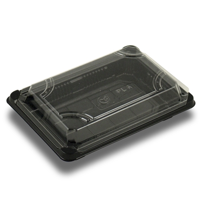 StalkMarket Compostable Sushi Tray with Lid 7" x 5" 1.75"