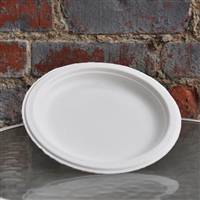 Compostable Bagasse 7" Round Plate