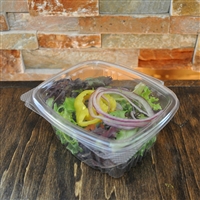 Clear Compostable PLA Hinged Deli Box 16 oz.