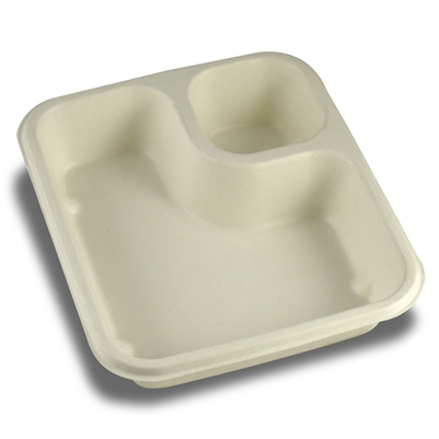 StalkMarket Compostable Bagasse Food Tray Two Compartment