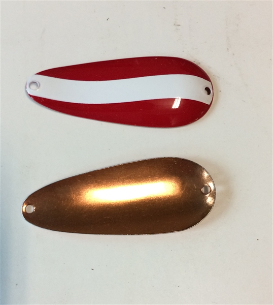 2 Pack of Red/White Copper  5/8 oz Spoons