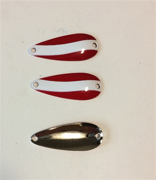 3 Pack of Red/White Nickel back  1/4 oz Spoons