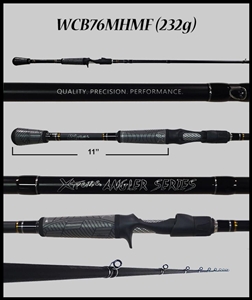 WCB76MHMF - 7'6" Medium Heavy Mod-Fast Cranking-Blended Graphite-Casting Rod