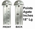 G43869 - Printer's 18" Line Gauge Pica Ruler/2-Sided - Stainless Steel/Point, Inch, Agate/18" L x 13/16" W x 1/32" Tk/Each