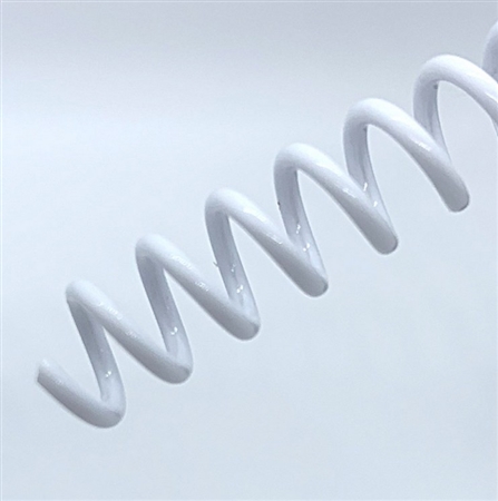 Spiral Plastic Coil 4:1 12" [20 mm (3/4"), White] Box 100