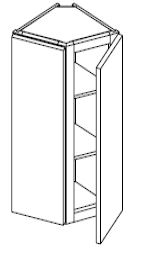 Ashford Series Charleston White WALL ANGLE END KITCHEN CABINET - 1 DOOR, 2 SHELF (12"Wx12"Dx30"H) from The Kitchen Depot