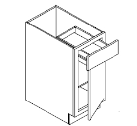 Ashford Series York White BASE 12 KITCHEN CABINET - 1 DOOR, 1 DRAWER, 1 SHELF (12"Wx24"Dx34 1/2"H) from The Cabinet Depot