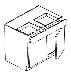 Advantage Series Dark Chocolate Oak BASE 42 KITCHEN CABINET - 2 DOORS, 2 DRAWERS, 1 SHELF (42"Wx24"Dx34 1/2"H) from The Cabinet Depot