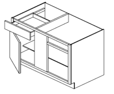 Fairfield Series Turnberry BLIND CORNER KITCHEN CABINET - 1 DOOR, 1 DRAWER, 1 SHELF, OPENING LEFT (36"Wx24"Dx34 1/2"H) from The Cabinet Depot