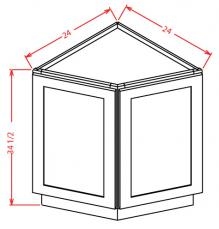 Ashford Series Charleston White BASE END CORNER KITCHEN CABINET - 2 DOORS ï¿½(24"Wx24"Dx34 1/2"H) from The Cabinet Depot