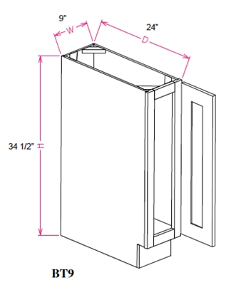 Ashford Series  Frost White Shaker SPICE DRAWER - 1 DRAWER (6"Wx24"D"x34 1/2"H) from The Cabinet Depot