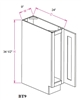 Ashford Series  Frost White Shaker SPICE DRAWER - 1 DRAWER (6"Wx24"D"x34 1/2"H) from The Cabinet Depot