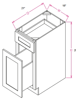 Ashford Series  Charleston Saddle SPICE DRAWER - 1 DRAWER (6"Wx24"D"x34 1/2"H) from The Cabinet Depot