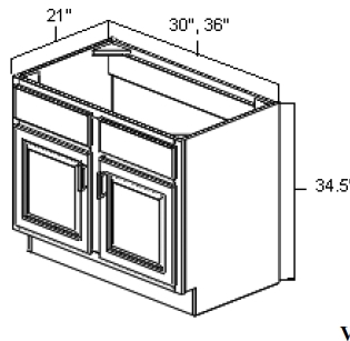 Fairfield Series  Crown Maple  Vanity SPICE DRAWER - 1 DRAWER (6"Wx24"D"x34 1/2"H) from The Cabinet Depot