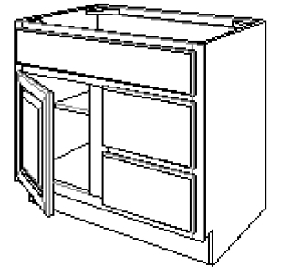Fairfield Series  Barrington White SPICE DRAWER - 1 DRAWER (6"Wx24"D"x34 1/2"H)  from The Cabinet Depot