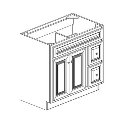 Fairfield Series  Modern Espresso Vanity SPICE DRAWER - 1 DRAWER (6"Wx24"D"x34 1/2"H) from The Cabinet Depot