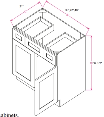 Ashford Series  Charleston Saddle SPICE DRAWER - 1 DRAWER (6"Wx24"D"x34 1/2"H) from The Cabinet Depot