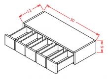 Ashford Series Frost White Shaker Accessories SPICE DRAWER - 1 DRAWER (6"Wx24"D"x34 1/2"H) from The Cabinet Depot