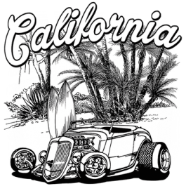 California Roadster Cruiser Hot Rod T-shirt